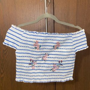 Crop top with flowers on it